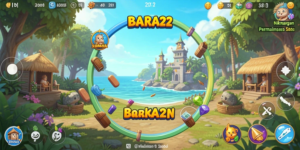 Tampilan gameplay BARA22 yang penuh warna dan menyenangkan.