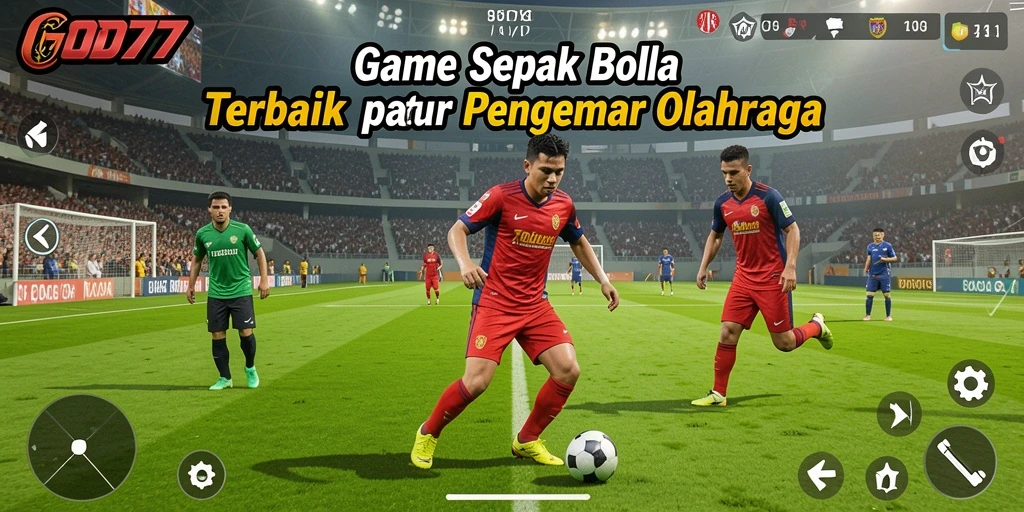 Tampilan gameplay seru dari pertandingan sepak bola di GOD77.