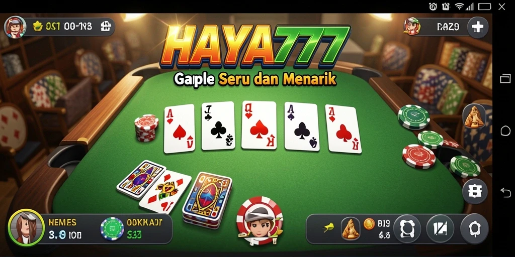Tampilan seru gameplay Gaple di HAYA777.