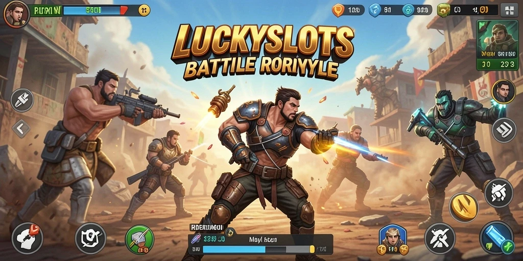 Screenshot gameplay Battle Royale LUCKYSLOTS yang mendebarkan.