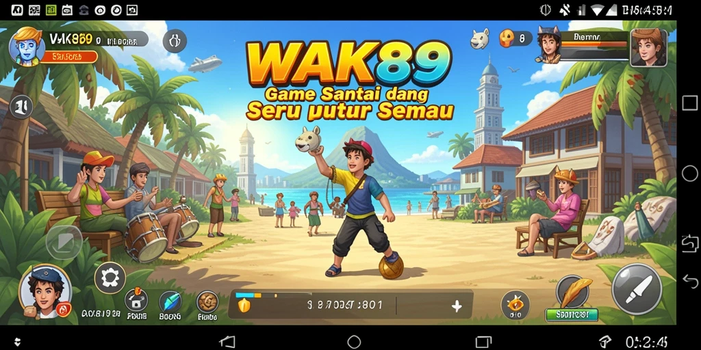 Tampilan gameplay WAK89 yang menyenangkan dan penuh warna.